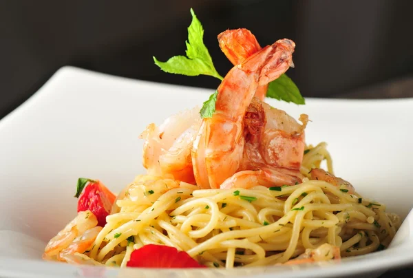 Pasta with prawns — Stock Image Pasta with prawns Royalty Free Stock Images
