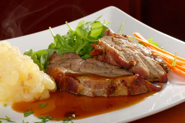 Fried pork chop, mashed potato — Stock Photo, Image