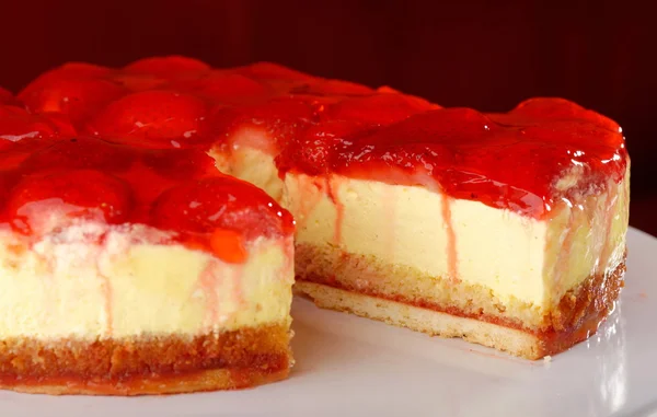 Una cuña de pastel de vainilla — Foto de Stock