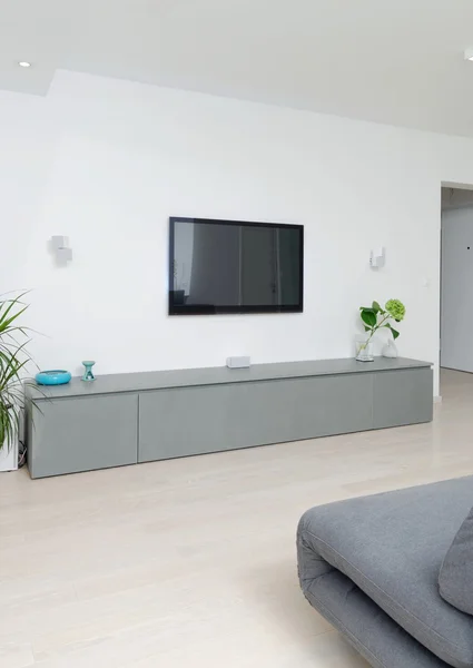 Flat tv ile modern bir oturma odası