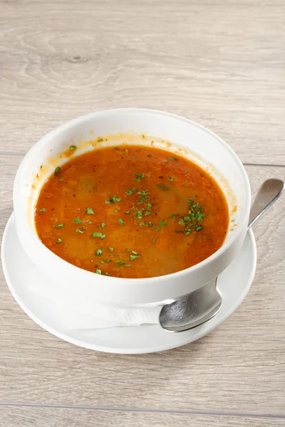 Skål med minestronesoppa — Stockfoto