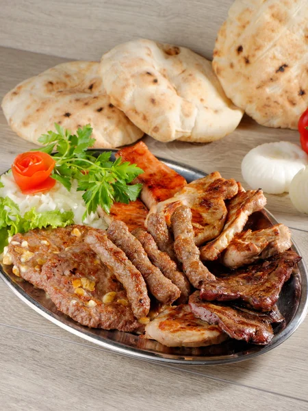 Wholesome platter of mixed meats — Stock Photo, Image