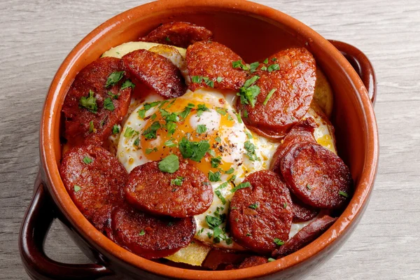 Chorizo sosis ve biber — Stok fotoğraf