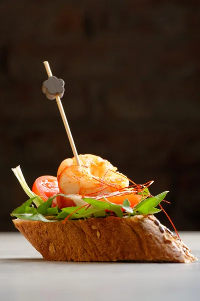 Tapas on Crusty Bread — Stock Photo, Image