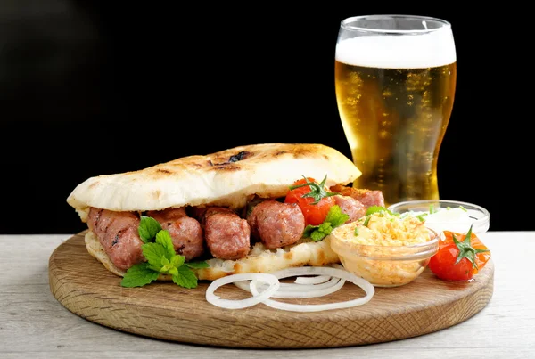 Cevapcici, a small skinless sausages — Stock Photo, Image
