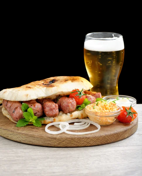 Cevapcici, a small skinless sausages — Stock Photo, Image