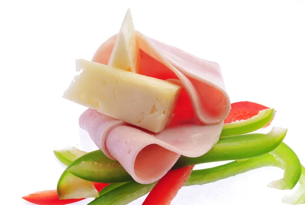 Jambon, fromage et légumes — Photo