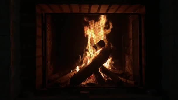 Burn Fireplace Winter Ambiance — Stock Video