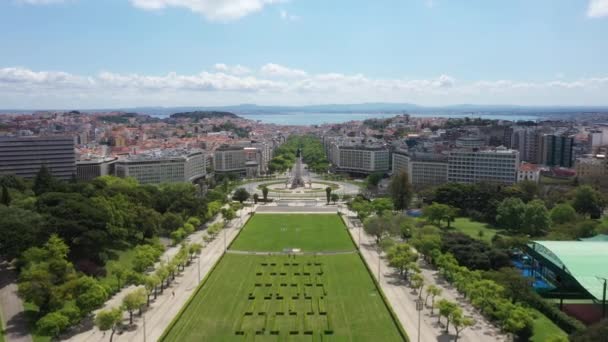 Parque Eduardo Vii Praça Marques Pombal Lisboa Portugal — Vídeo de Stock