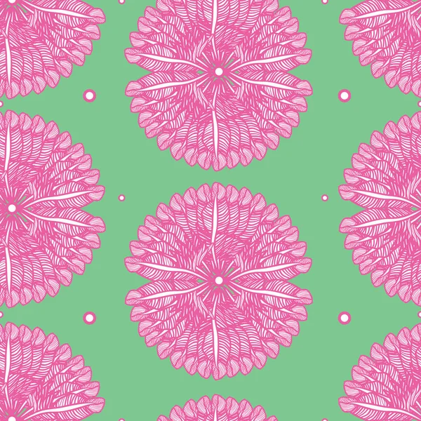 Yeşil arka planda kusursuz karalama el tüyleri var. Vektör çizimi. Giysiler, giysiler ve ev dekorasyonu için harika..