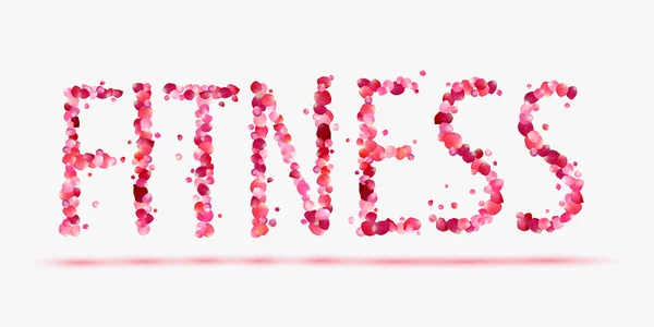 Palabra "FITNESS" en pétalos de rosa — Vector de stock