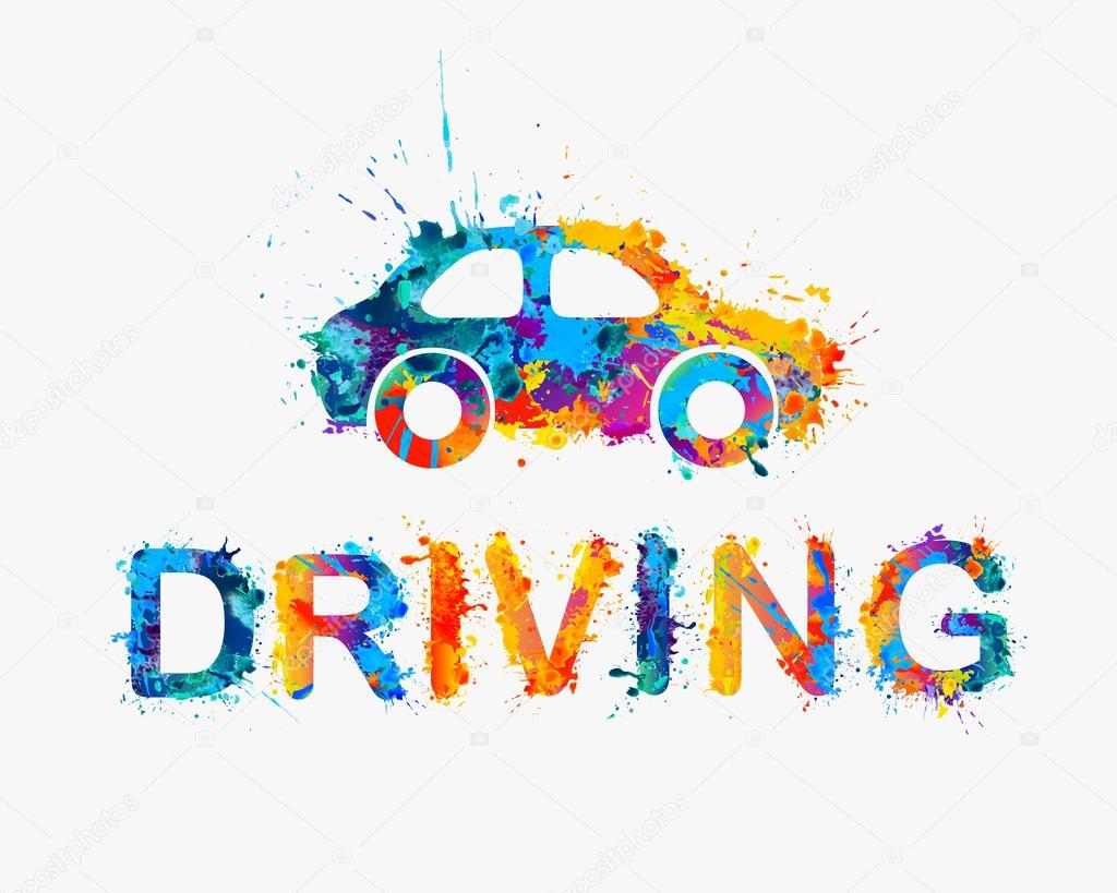 Car of rainbow splash paint