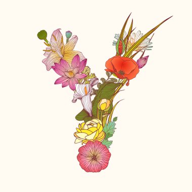 Çiçekli alfabe. Y harfi