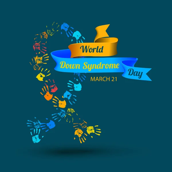 21 de Março. Dia Mundial da Síndrome de Down . — Vetor de Stock