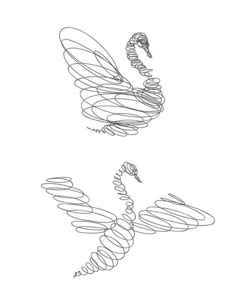 Lineaire schets van de zwaan — Stockvector