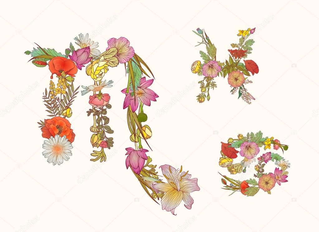  Zodiac of flowers. Water element. Cancer, Scorpius, Pisces. 