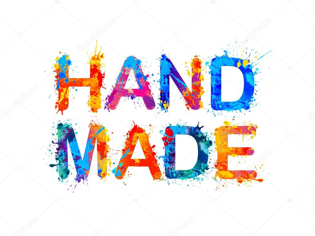 HAND MADE. Splash paint inscription