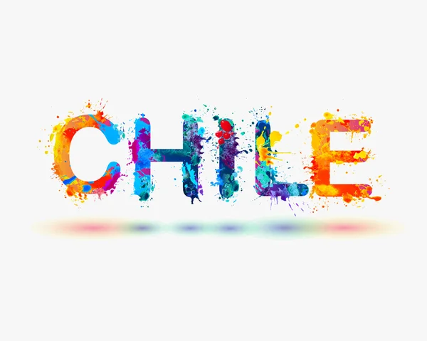 Chile. Palabra de pintura Splash — Vector de stock