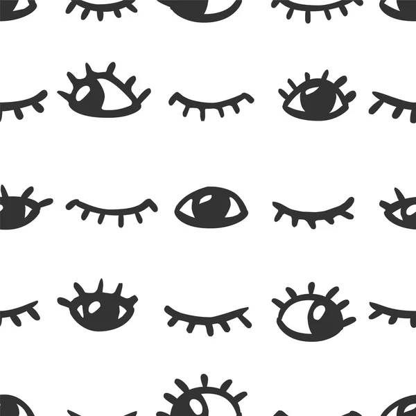 Seamless pattern - open and closed eyes — Stock Vector