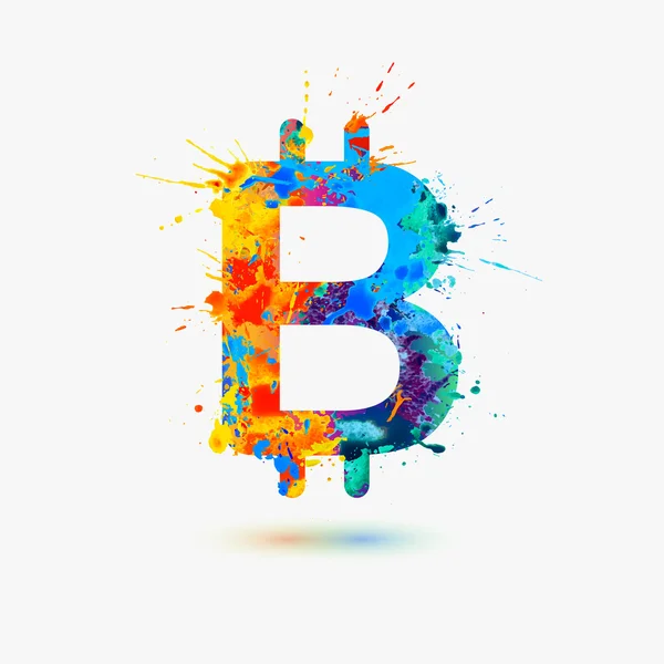 Signo vectorial bitcoin — Vector de stock