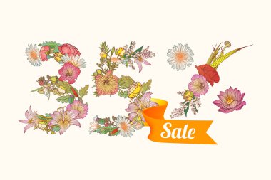 Otuz beş (35) yüzdeleri Satılık. Çiçek basamak