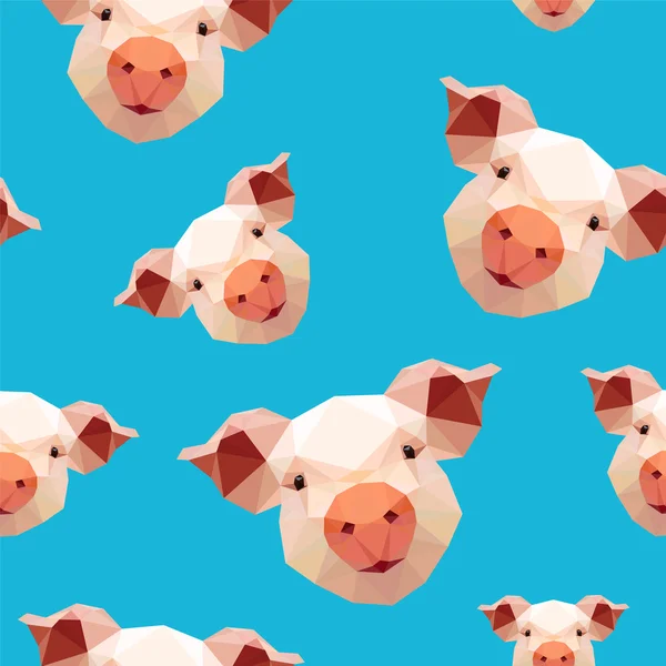 Seamless mönster - gris på blå bakgrund — Stock vektor
