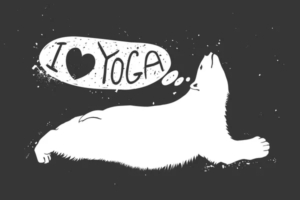 Orso polare che fa yoga — Vettoriale Stock