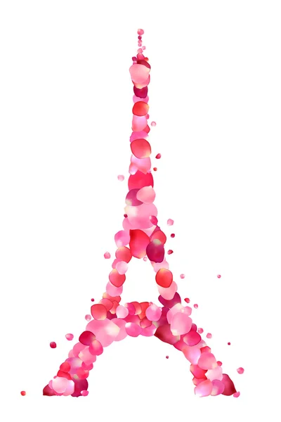 Tour silhouette de pétales de rose rose — Image vectorielle