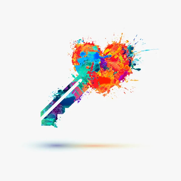 De sleutel tot het hart. symbool van de liefde — Stockvector