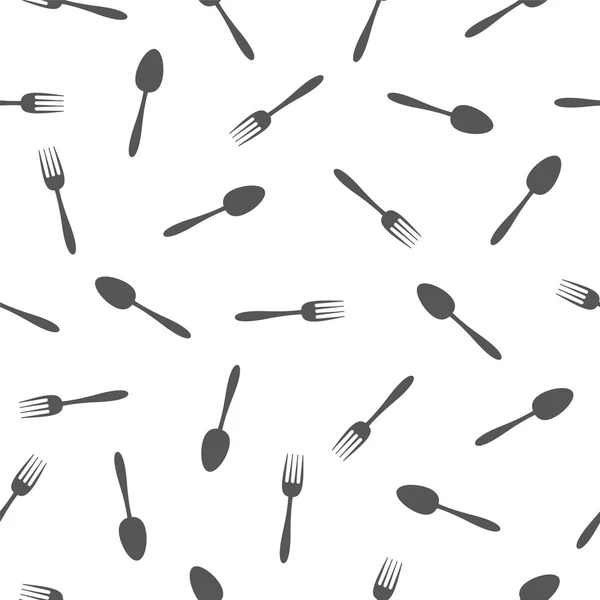 Seamless pattern - cutlery (fork and spoon) — Stock Vector