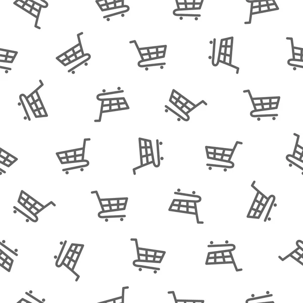 シームレス パターン - ショッピング トロリー (食料品のカート) — ストックベクタ