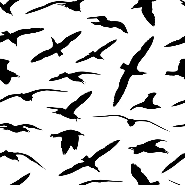 Sea gull seamless pattern — Stock Vector