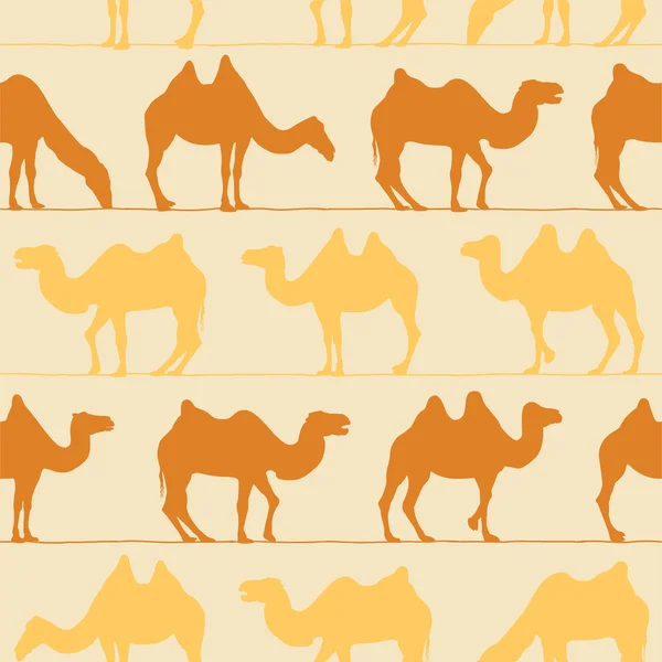 Seamless pattern - camels — Stock Vector