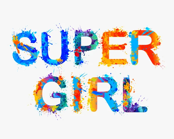 Super girl. Vector inscription — Stock Vector