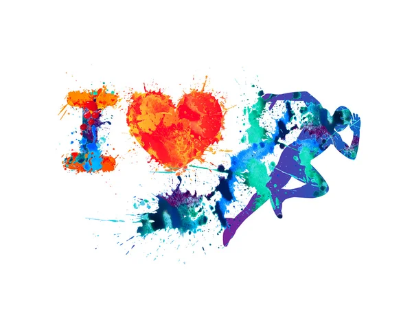 Çalıştır seviyorum. Splash boya adam çalıştıran