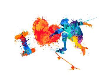 Kaykay seviyorum. Vektör