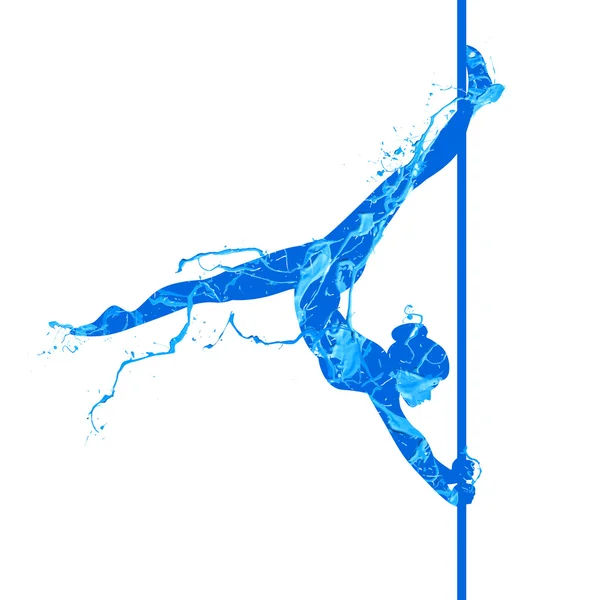 Pole danza joven mujer — Vector de stock