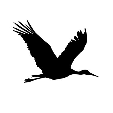 Leylek kuş. Vektör siluet