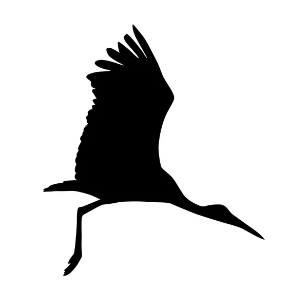 Gólya madár. Sziluettjét vektor — Stock Vector