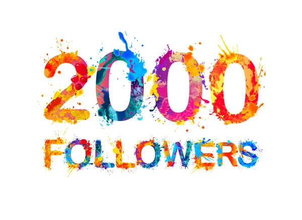 2000 (две тысячи) последователей — стоковый вектор