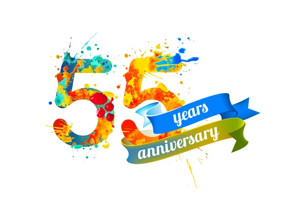 Fifty five years anniversary — Stock Vector