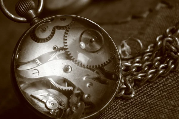 Mechanizm Stary zegar. Koła zębate — Zdjęcie stockowe