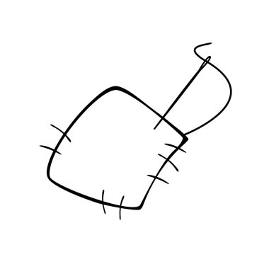 yama, iplik ve iğne işareti