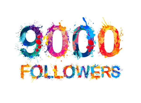 Nueve mil (9000) seguidores — Vector de stock