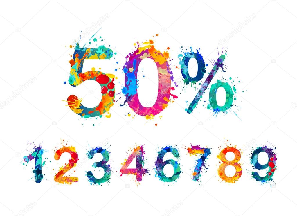 SALE Percents. Collection of digits