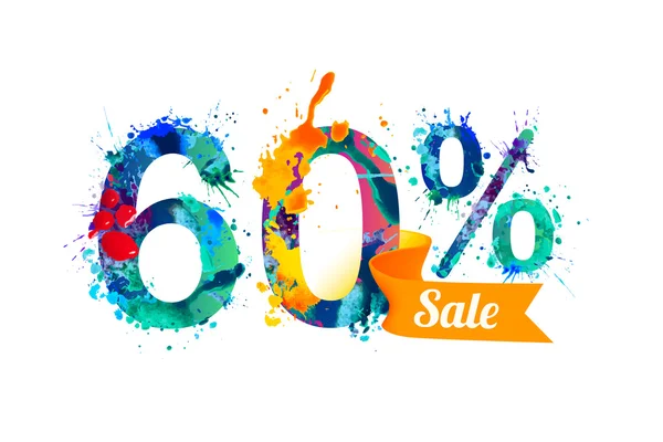 Sixty (60) percents sale — Stock Vector