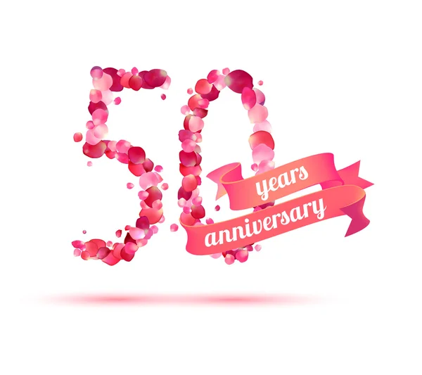 Cinquenta (50) anos aniversário — Vetor de Stock