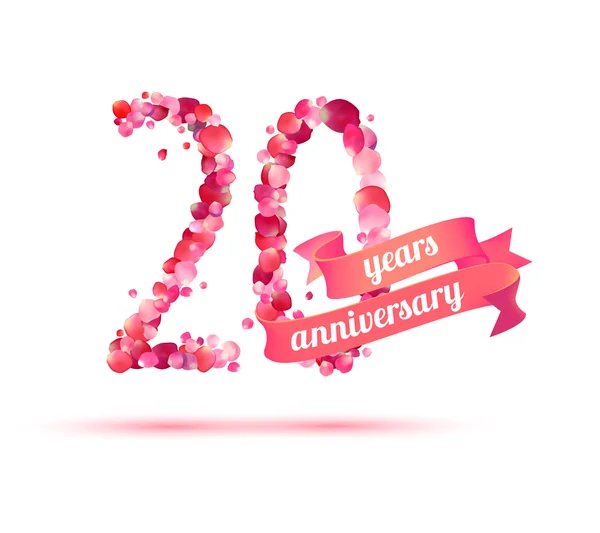 Twenty (20) years anniversary — Stock Vector