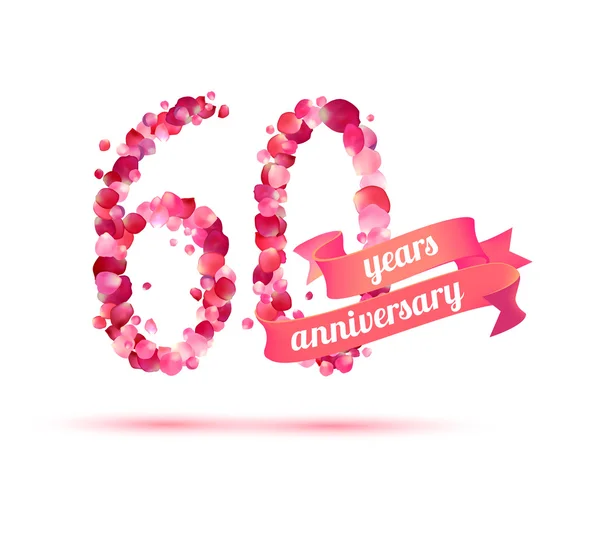 Sessenta (60) anos aniversário — Vetor de Stock