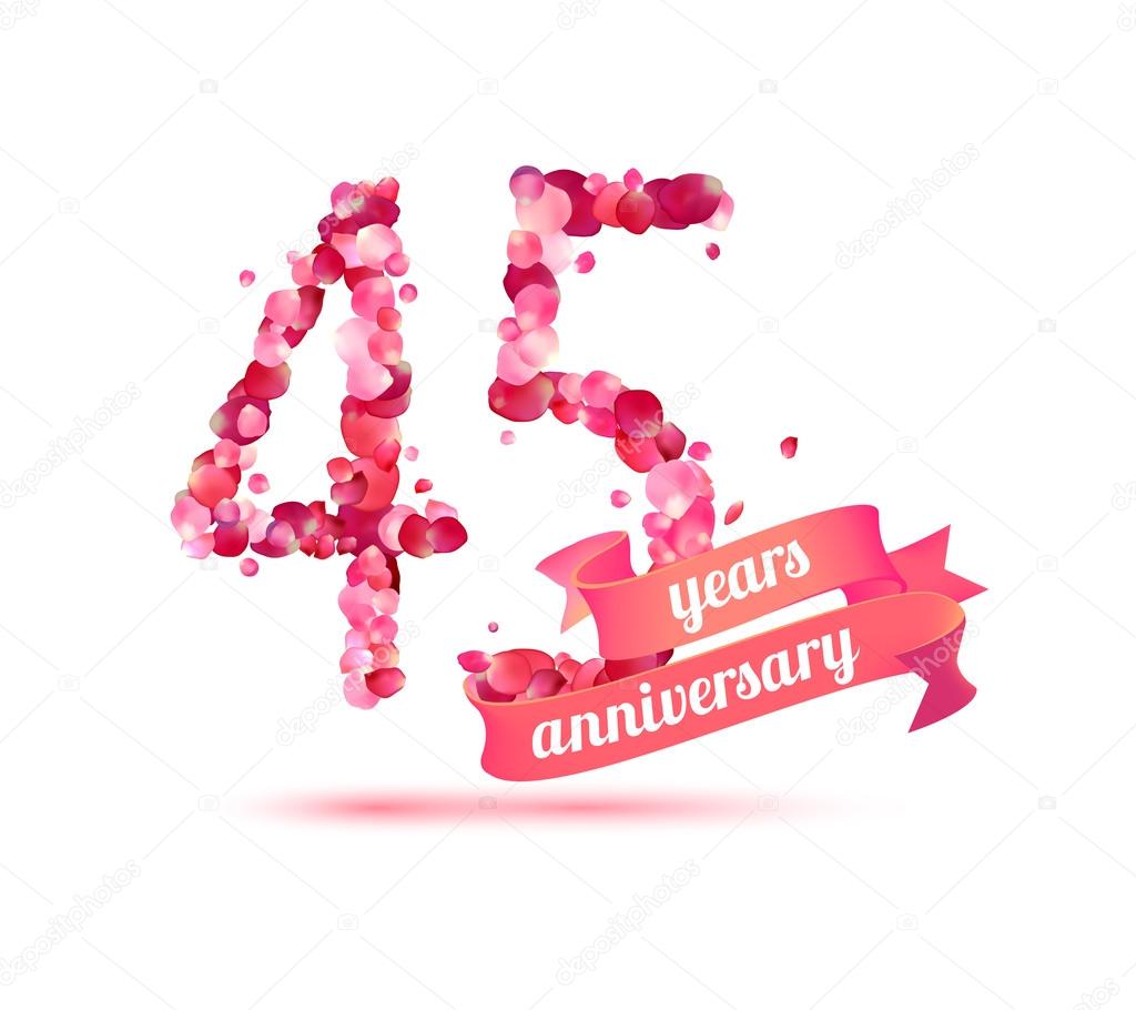 Wonderlijk Forty five (45) years anniversary — Stock Vector © Ukususha #123677218 PF-37